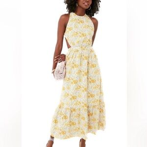Tuckernuck Yellow and White Halter Sundress